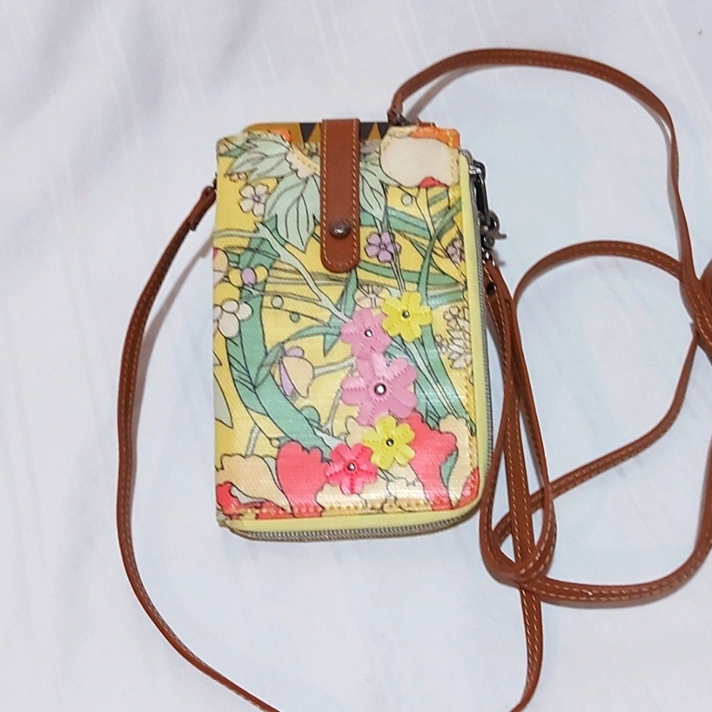 Sakroots Floral Crossbody Bag - Yellow and Brown